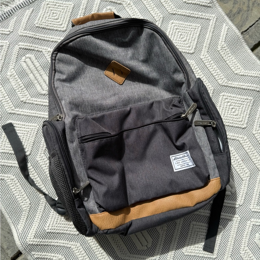 Eddie Bauer Gray and Tan Baby Bag